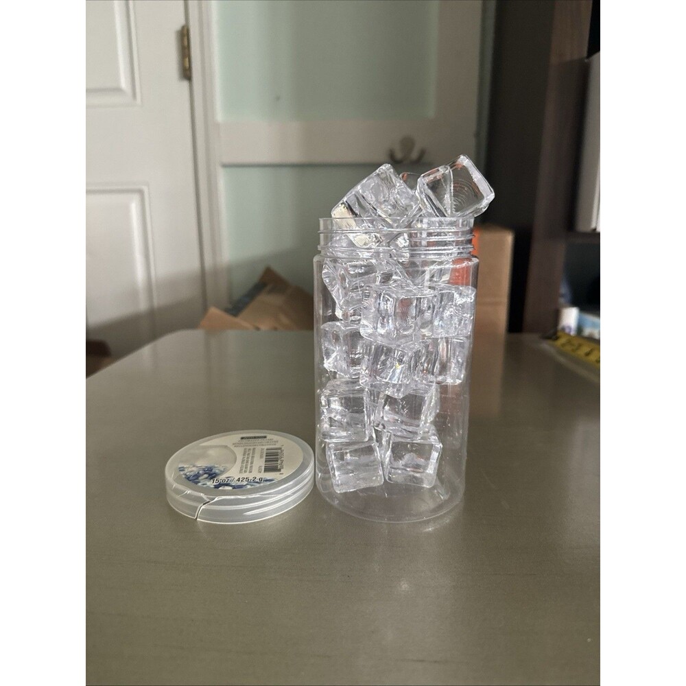 Lot Of 23 Plastic Fake Ice Cubes for Photography and Home Decoration 1 inch cube